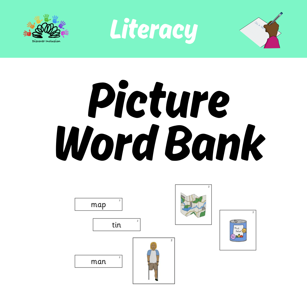 Picture Word Bank - Sets 1-7, VCC, CVCC, CCVC, CCVC+